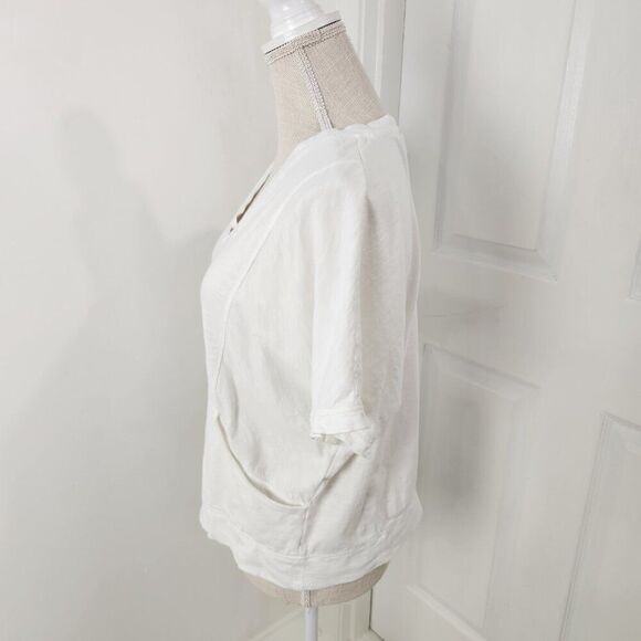 Chico Top Womens 0 White V Neck Dolman Pocket Tee Weekends Lounge T Shirt - Picture 4 of 14